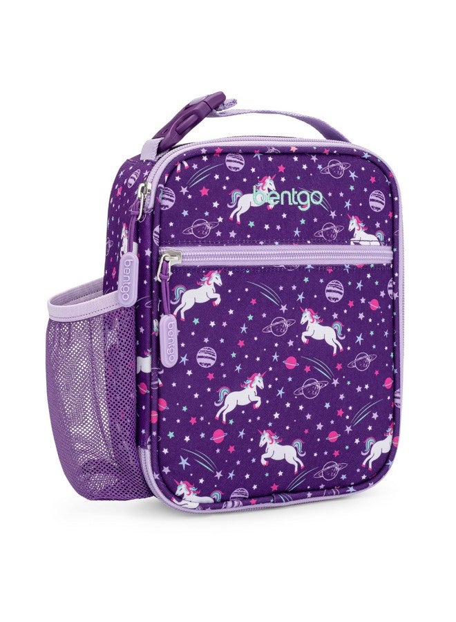 Bentgo حقيبة غداء معزولة للأطفال من بنتغو - مقاومة للماء، قابلة لإعادة الاستخدام، خفيفة الوزن ومتينة مع حاملة زجاجة ماء وجيب شبكي، تناسب صندوق الغداء وزجاجة الماء - مثالية للأعمار 3 سنوات فما فوق (وحيد القرن) - Image 1
