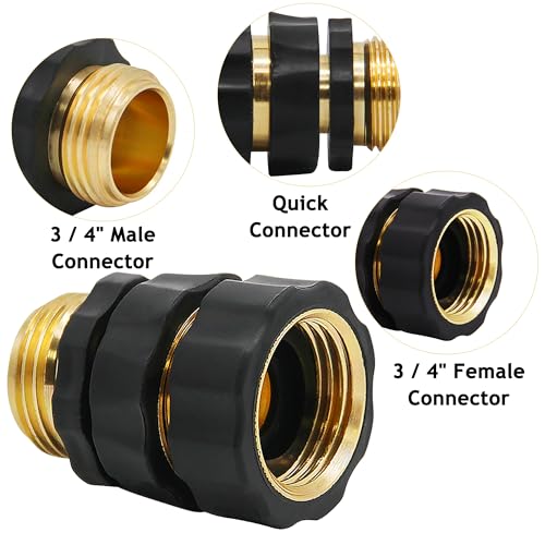 Lifynste 3/4 Inch Garden Hose Quick Connector Fittings, Easy Connector Fitting, Male and Female Set, (6) - Image 2