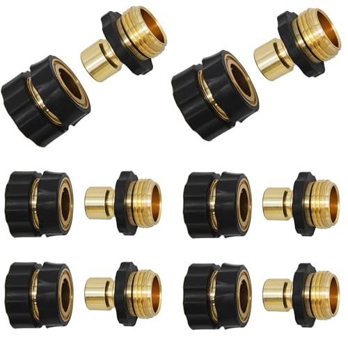 Lifynste 3/4 Inch Garden Hose Quick Connector Fittings, Easy Connector Fitting, Male and Female Set, (6) - Image 1