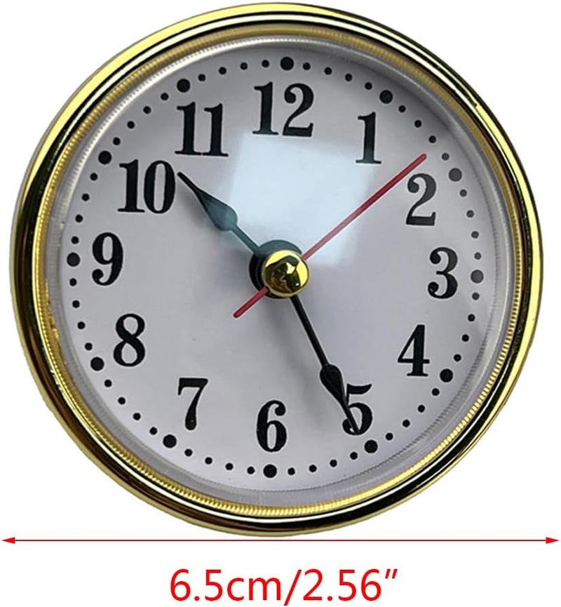 Quartz Clock Insert,Round Head with Roman&Arabic Numerals,65mm Premium Resin Movement Repair Parts,Gold/Silver Metal Trim for Home Living Room Handcrafted Craft Decoration - Image 4