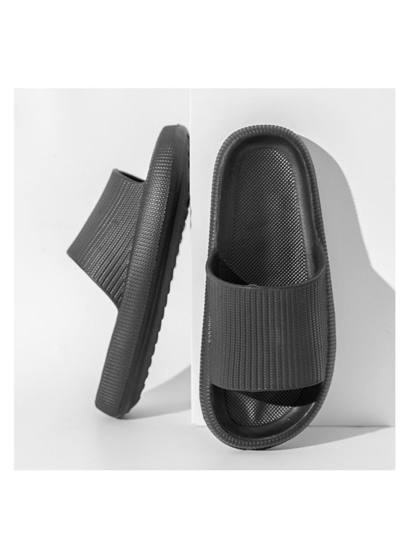 Black Household Bathroom Slide Slippers - Image 2
