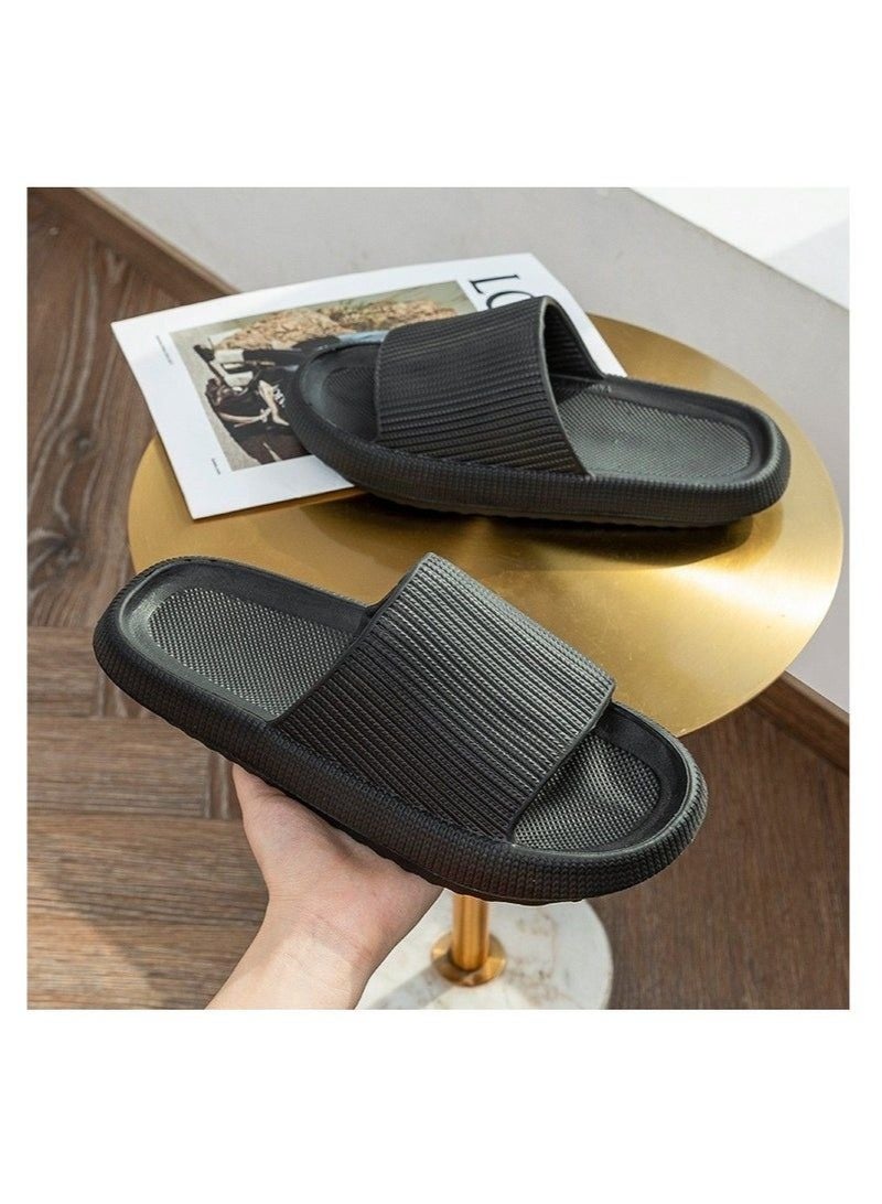 Black Household Bathroom Slide Slippers - Image 3