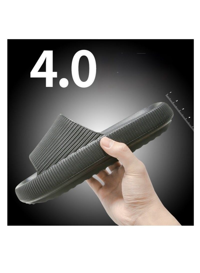Black Household Bathroom Slide Slippers - Image 4