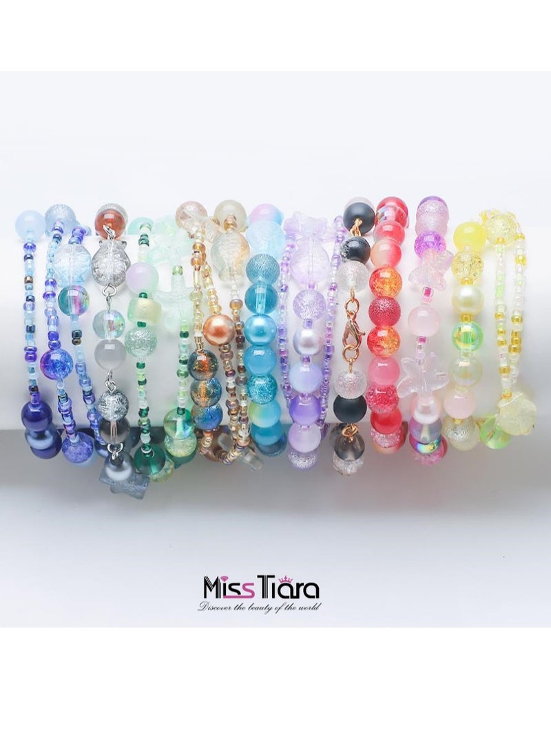 MissTiara 5 Pack 8MM DIY Glass Beads with millet beads and 14MM Starfish Shaped Beads Kit Mixed Colors For Jewelry Bracelet Necklace And Art Craft  - Image 3