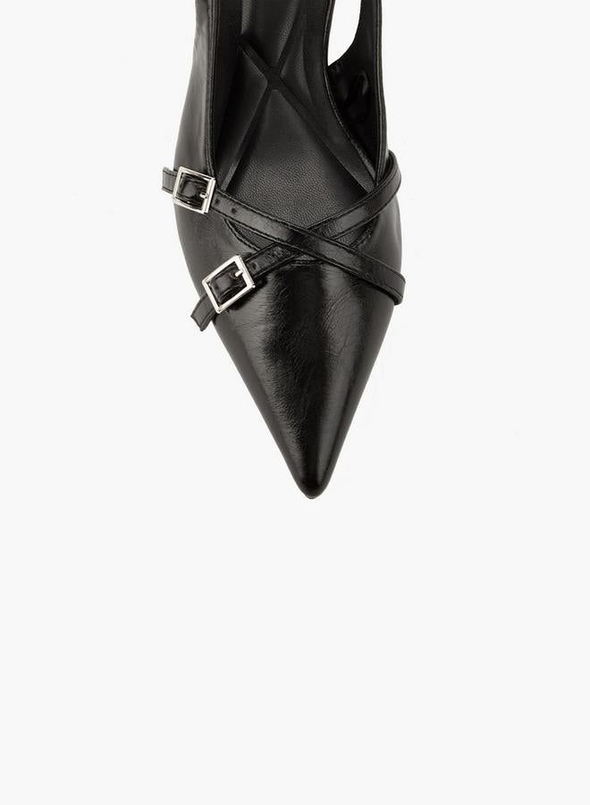 Celeste Women Buckle Detail Kitten Heel Shoes - Image 4