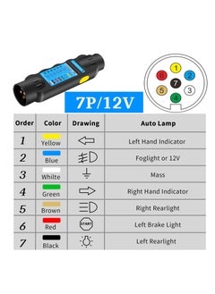 Trailer Tester, 7 Pin 12V Car Truck Trailer Plug, Socket Tester Wiring Circuit Light Electrics Circuit Diagnostic Test Tool, for Caravan RV Truck Trailer, Made of Plastic and Copper - pzsku/ZC410006DCAF6845FBF7AZ/45/_/1703838487/6361d343-82eb-4860-aa70-47ef863d2e51