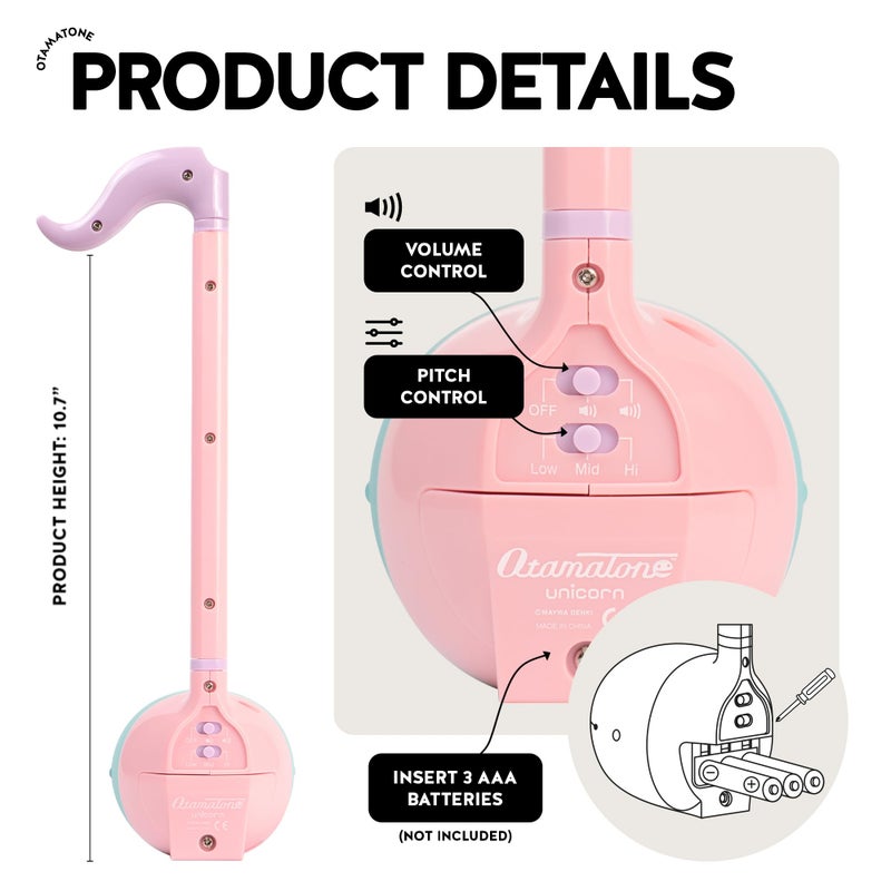 Otamatone أوتاماتون - آلة موسيقية إلكترونية يابانية محمولة من استوديو مايو دينكي، هدية تعليمية ممتعة للأطفال والمراهقين والبالغين - وحيد القرن - Image 4