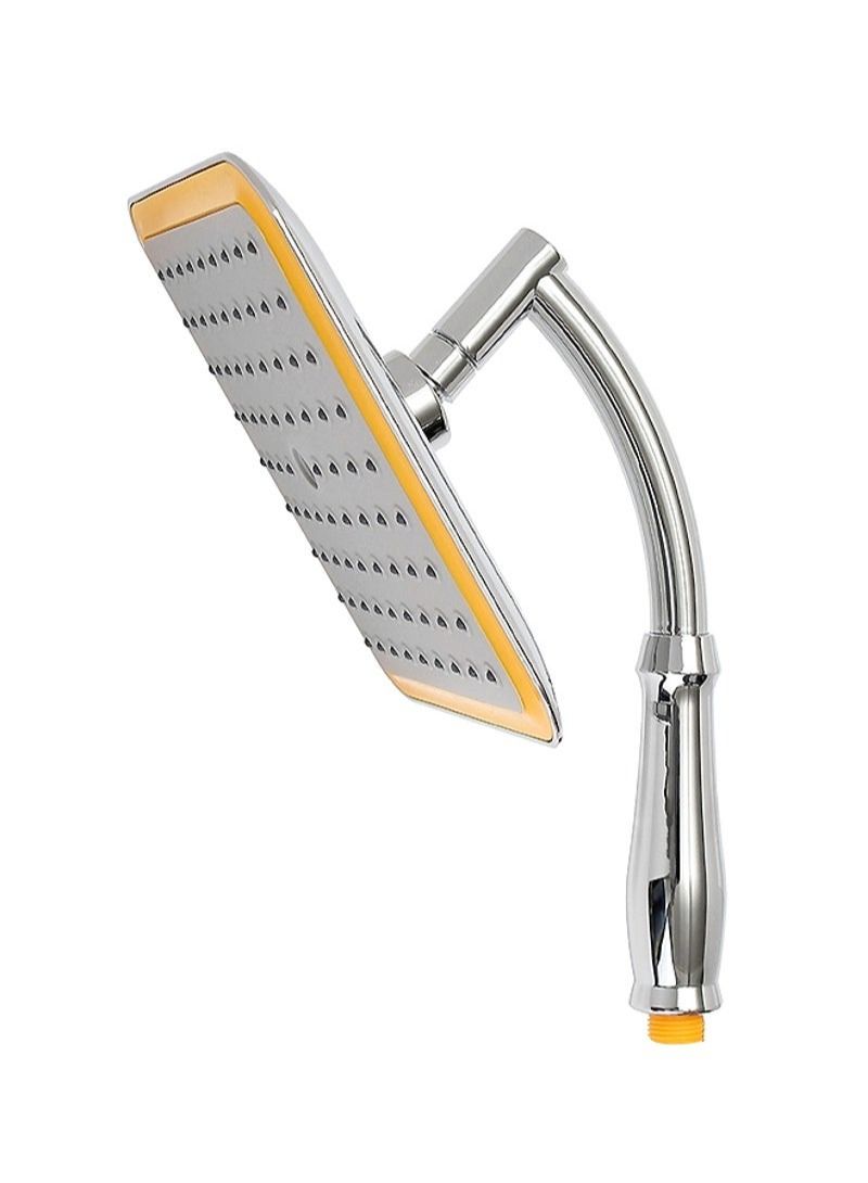 Square Top Rainfall Shower Head Silver/Yellow 22x5x200millimeter  - Image 1