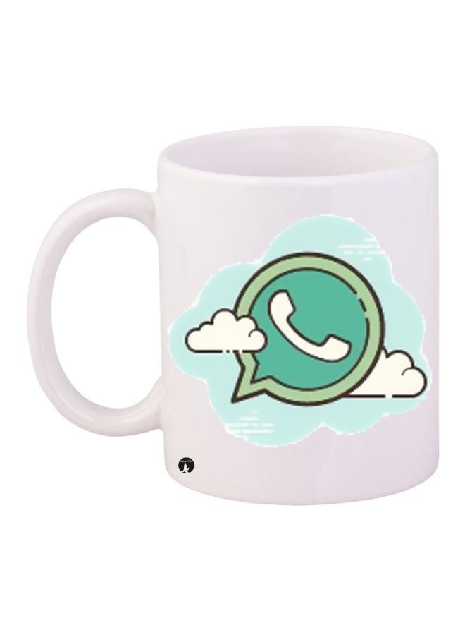 RYN Logo Printed Coffee Mug White/Green/Black 11ounce