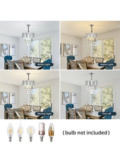 HUA QIANG WANG Modern Crystal Chandeliers 15.7" Chrome Chandelier Round Crystal Pendant Light for Dining Room Living Room Bedroom Foyer  - Image 3