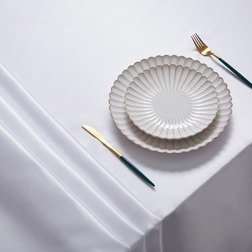 Counfeisly 1 Pack Satin Table Cover Rectangle Silkly Soft Table Cloth, Satin Dining Table Cloths for Wedding Banquet Table Decoration, Dining Room, Indoor and Outdoor Use, 60 x 84 Inches, White - Image 3