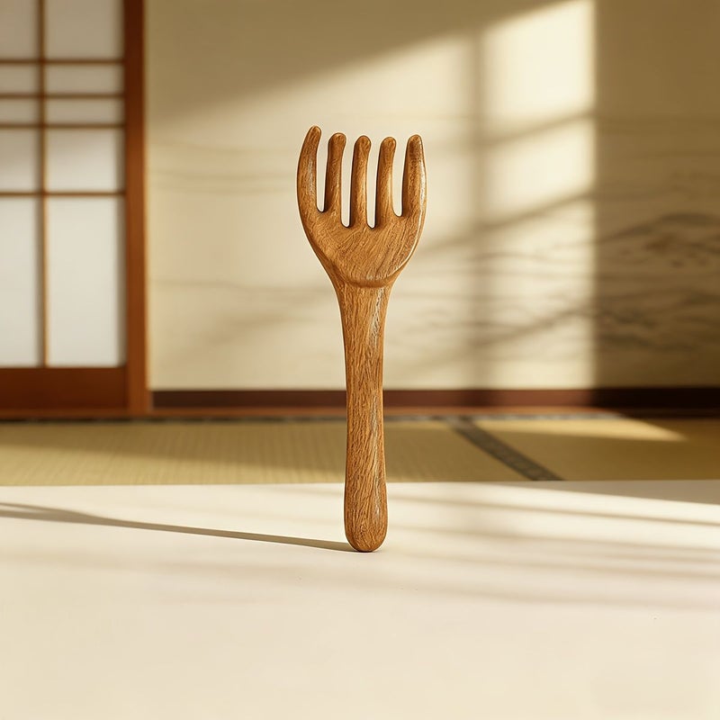 Toothless Massager Sandalwood Itch Scratcher Head Meridian Comb Gua Sha Stick - Image 1