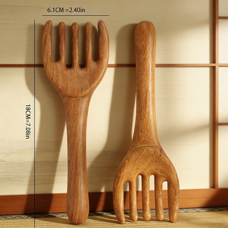 Toothless Massager Sandalwood Itch Scratcher Head Meridian Comb Gua Sha Stick - Image 3