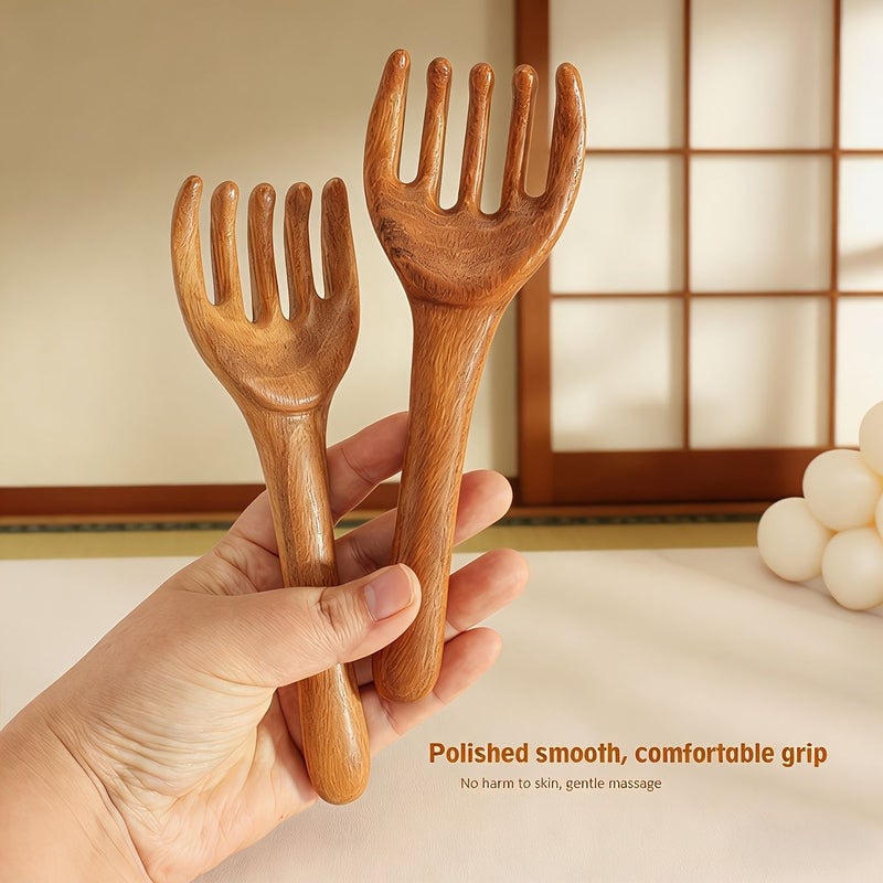Toothless Massager Sandalwood Itch Scratcher Head Meridian Comb Gua Sha Stick - Image 4