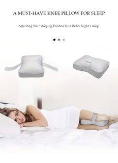 DUNISO Knee pillow, memory foam leg positioning pillow, leg support pillow, with adjustable elastic band, soothing and stress relieving, suitable for side lying, 30 * 24 * 5cm, gray  - Image 5