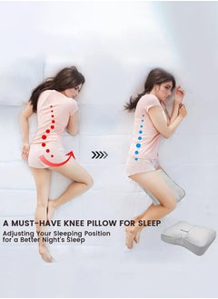 DUNISO Knee pillow, memory foam leg positioning pillow, leg support pillow, with adjustable elastic band, soothing and stress relieving, suitable for side lying, 30 * 24 * 5cm, gray  - Image 3