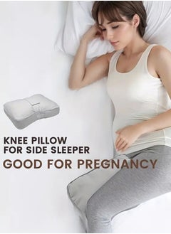 DUNISO Knee pillow, memory foam leg positioning pillow, leg support pillow, with adjustable elastic band, soothing and stress relieving, suitable for side lying, 30 * 24 * 5cm, gray  - Image 4