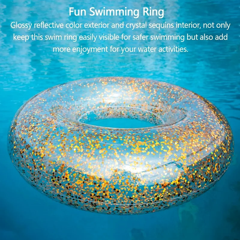INTEX Jumbo Simit Glittery - Inflatable Glittery Simit - Glittery Sea Simit - Glittery Shiny Simit - Glittery Simit 119 Cm.