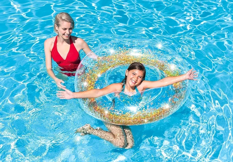 INTEX Jumbo Simit Glittery - Inflatable Glittery Simit - Glittery Sea Simit - Glittery Shiny Simit - Glittery Simit 119 Cm.