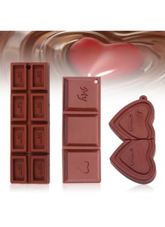 Generic Chocolate Creative USB Flash Drive Student U-Disk 4G 8G 16G 32G 64G 128G Data Storage Device Silicone Shell USB 2.0 Interface-Color:Double Row Of Chocolate-Capacity:32GB  - Image 2