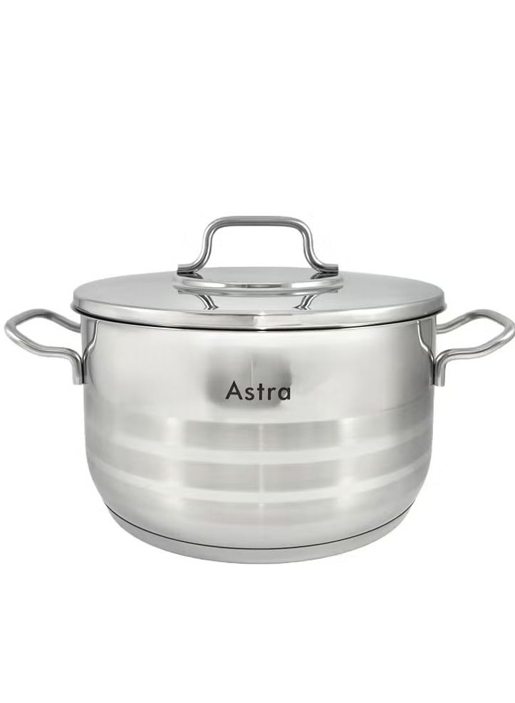 Homemaker ASTRA Premium 4.6L Stainless Steel Casserole Pot – 22×12 cm | Versatile Oven & Stovetop Cookware, Even Heat Distribution, Dishwasher Safe | Made in Turkey - Image 1