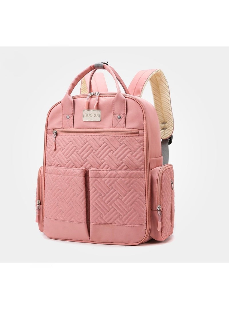 Huitich Pink Large-Capacity Baby Diaper Bag Stylish & Practical for Moms - Image 4