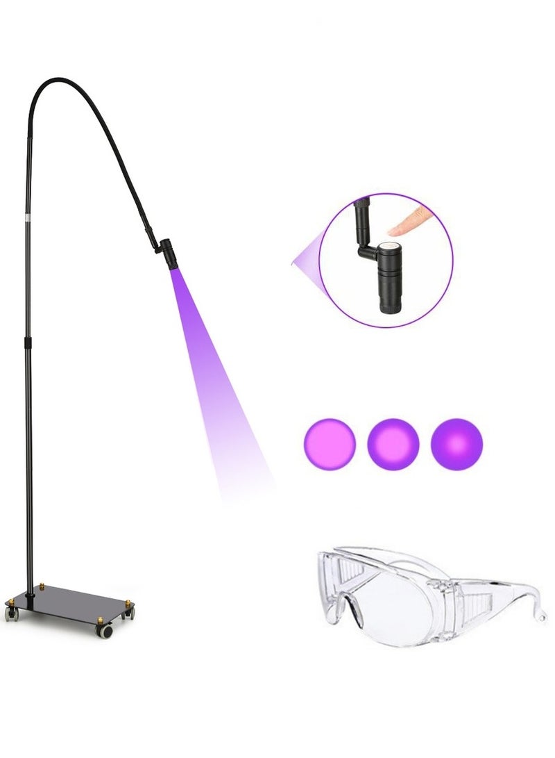 XiuWoo Light for Lash Extension ,With UV Glasses, 5W LED Adjustable Lash Lamp With Rollers for Lash Artists, Nail Tech, Gel Curing Lash Light Nail Manicure Dryer with Foot Pedal Removable Lamp Head - Image 1