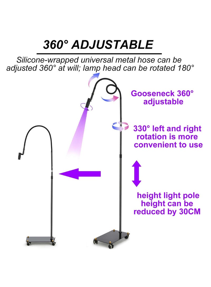 XiuWoo Light for Lash Extension ,With UV Glasses, 5W LED Adjustable Lash Lamp With Rollers for Lash Artists, Nail Tech, Gel Curing Lash Light Nail Manicure Dryer with Foot Pedal Removable Lamp Head - Image 4