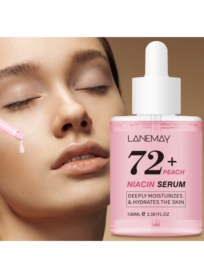 LANEMAY Peach 72＋ Niacinamide Serum brightening hydrating face serum hyperpigmentation treatment reducing melanine daily clean beauty, 100ml  pink - Image 1