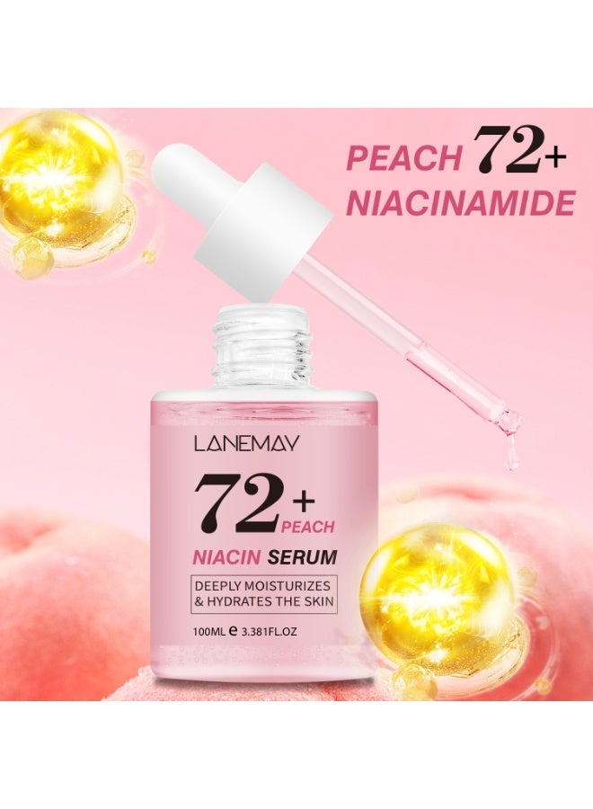 LANEMAY Peach 72＋ Niacinamide Serum brightening hydrating face serum hyperpigmentation treatment reducing melanine daily clean beauty, 100ml  pink - Image 2