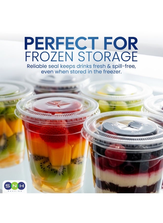 SNH Packing 50-Pack Clear PET Flat Lids with Straw Slot – Compatible with 78mm, 90mm, 92mm, 98mm Cups - Image 4