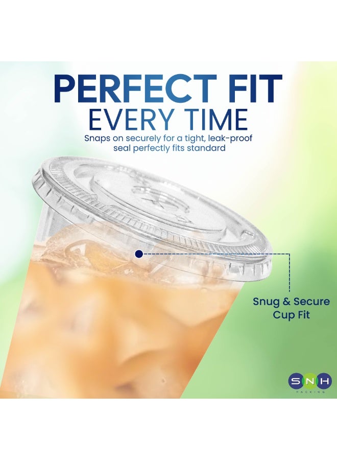 SNH Packing 50-Pack Clear PET Flat Lids with Straw Slot – Compatible with 78mm, 90mm, 92mm, 98mm Cups - Image 5