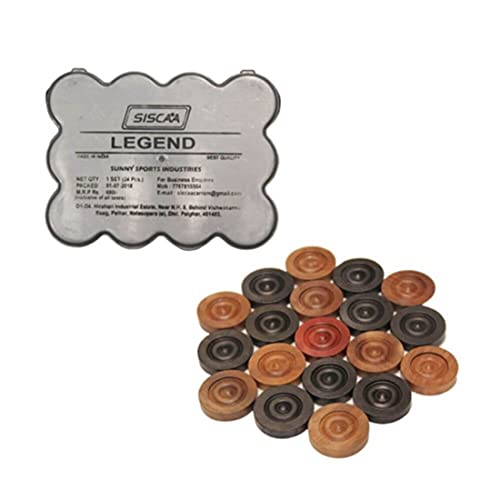 Siscaa Legend Carrom Coins,For 12+ Years,Color Black/Natural, Big Kid - Image 1