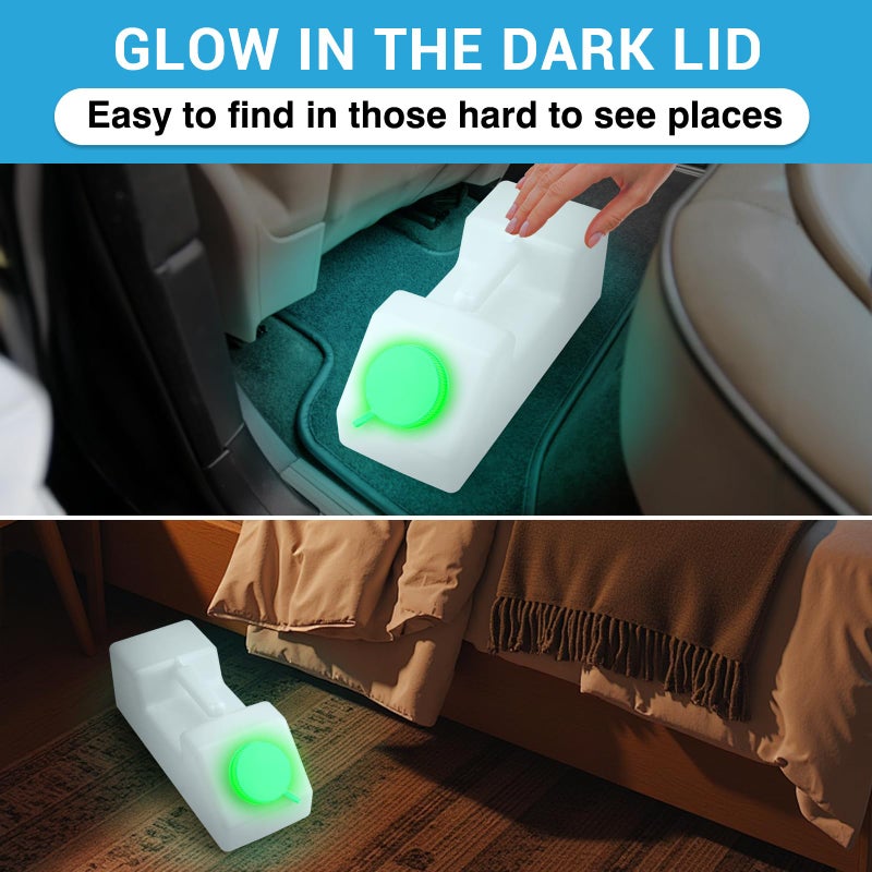 Tilcare Portable Urinals for Men Spill Proof Nighttime Glow in The Dark Lid- 3000 ml/101 Oz  Pee Bottles for Men  Urine Bottle for Men  Male Urinal Spill Proof  Pee Cup  Mens Urinal Bottle  Pee jug - Image 4
