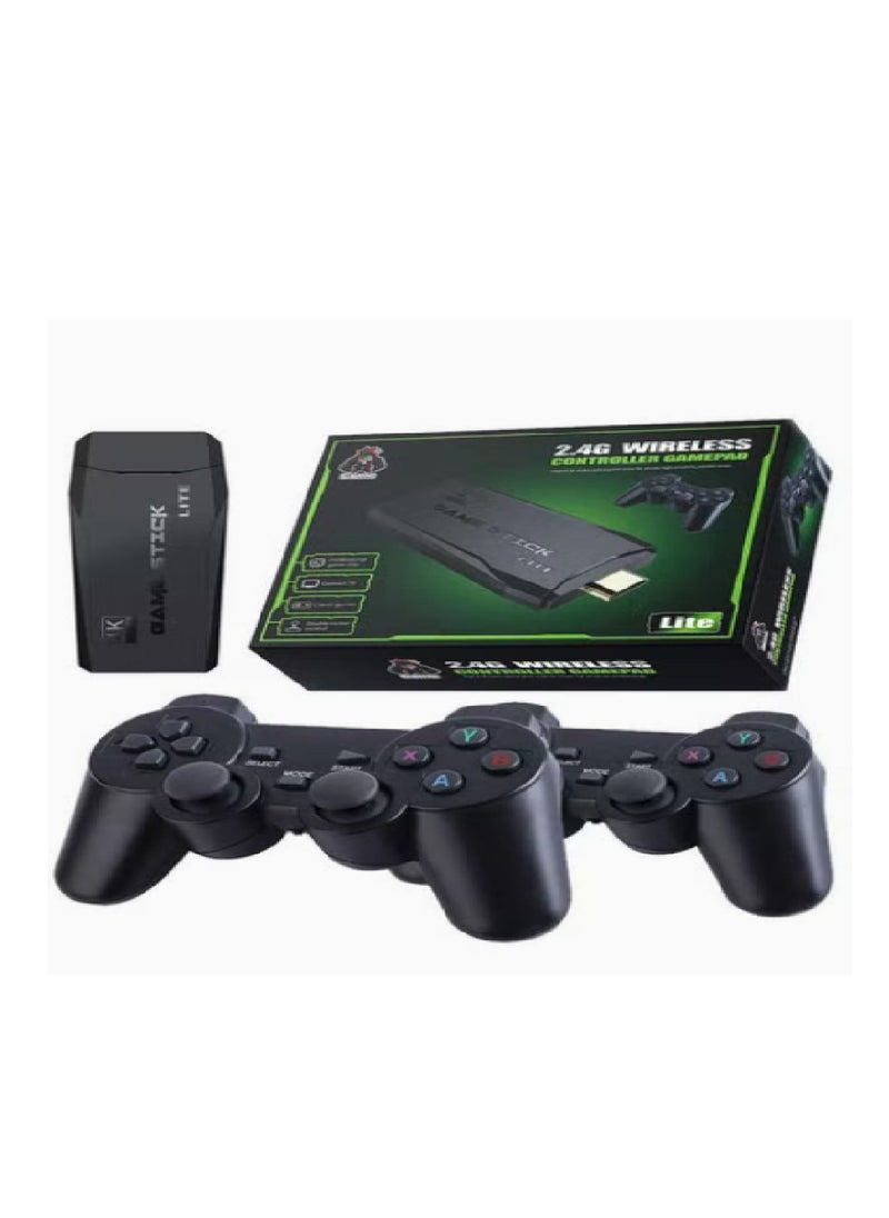 CQL Wireless Controller Gamepad Console Stick Plug And Play Video Game Stick with 10000 Games 9 Classic Emulators 4K High Definition HDMI Output For TV With Dual 2.4G Wireless Controllers 64GB  - Image 1