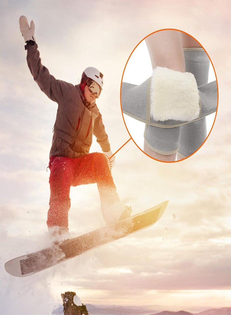 GGOOT Wool Knee Warmers,Thicken Wool Knee Brace | Flexible Soft Support Brace Elastic Cord Knee Braces Leg Warmers for Knee Winter Warm Knee Sleeves for Women Men - Image 2