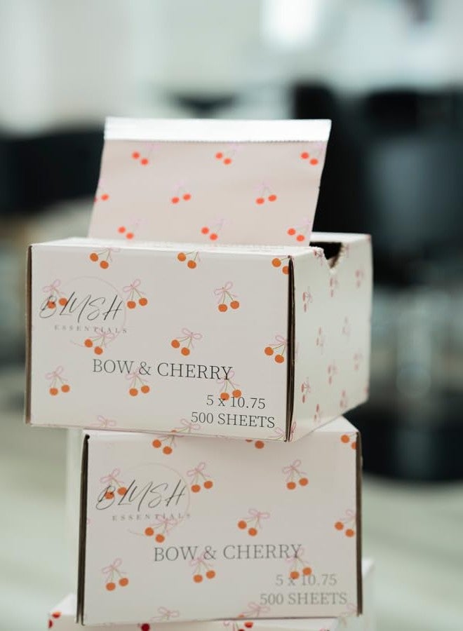 Blush Essentials Bow&Cherry Design Hair Foils - Salon Foils for Coloring - Aluminum Foil Sheets for Hair - 5"x10.75" - 500 Sheets - Professional Hair Foils for Highlighting and Salon Use - Image 4