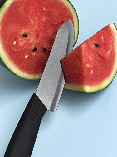 Wolf War Ceramic Knife Set - Black 5 Piece, 6" Chef, 5" Utility, 4" Fruit, 3" Paring, Peeler - Image 5