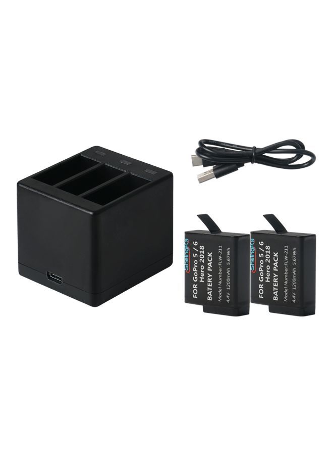 3-Channel Battery Charger For GoPro Hero 5/Hero 6/Hero 7 2018 Black - Image 1