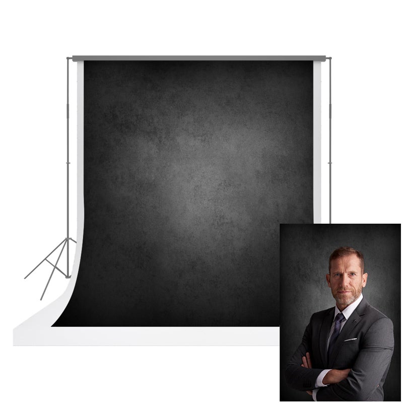 UrcTepics 5x7ft Microfiber Black Professional Portrait Abstract Texture Backdrop for Photography Black Gray Headshot Backdrop for Studio - Image 1
