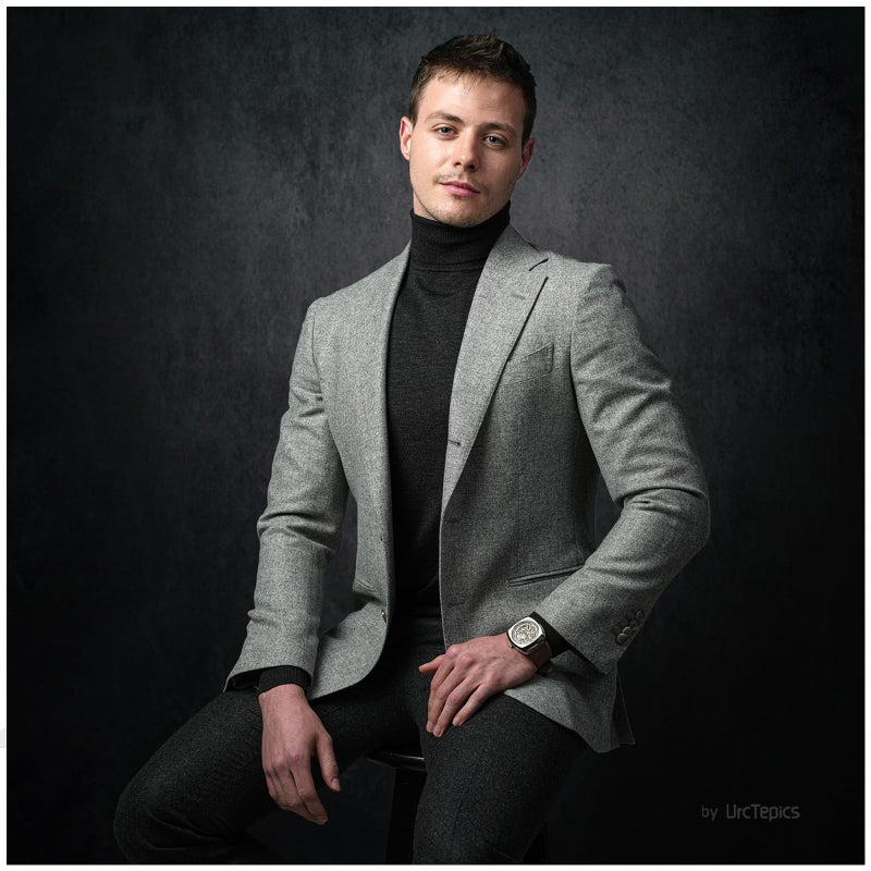 UrcTepics 5x7ft Microfiber Black Professional Portrait Abstract Texture Backdrop for Photography Black Gray Headshot Backdrop for Studio - Image 2