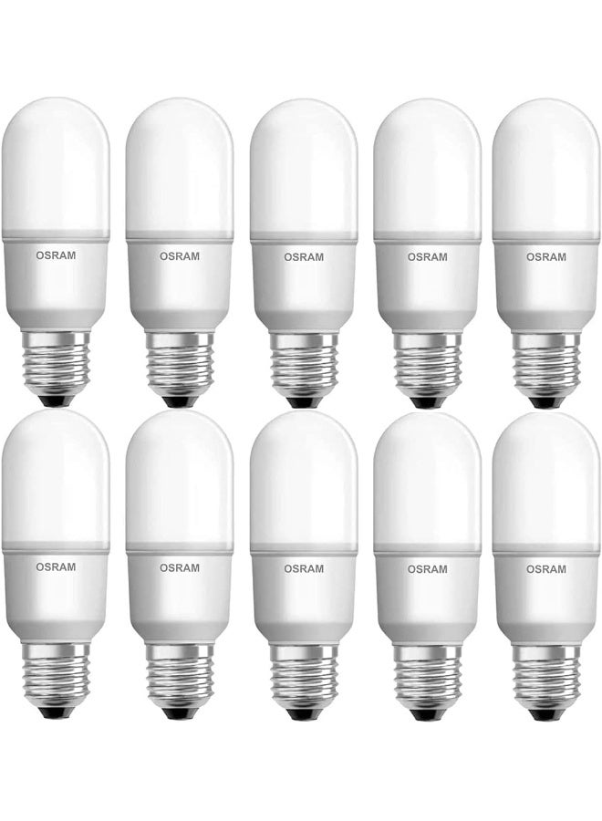 OSRAM 12W LED Value Stick Bulb E27 Base Warm White 2700K Frosted (Pack of 10) - Image 1