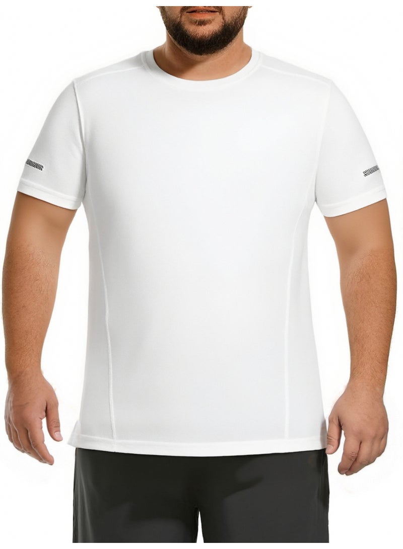 PATELIS Men's White T-shirt Oversized   Quick-drying Ice Silk Men's T-shirt Round Neck Plus Size Short Sleeve 4XL 5XL 6XL 7XL - Image 1