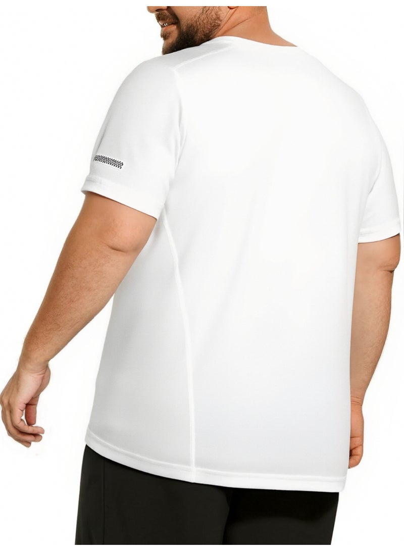 PATELIS Men's White T-shirt Oversized   Quick-drying Ice Silk Men's T-shirt Round Neck Plus Size Short Sleeve 4XL 5XL 6XL 7XL - Image 2