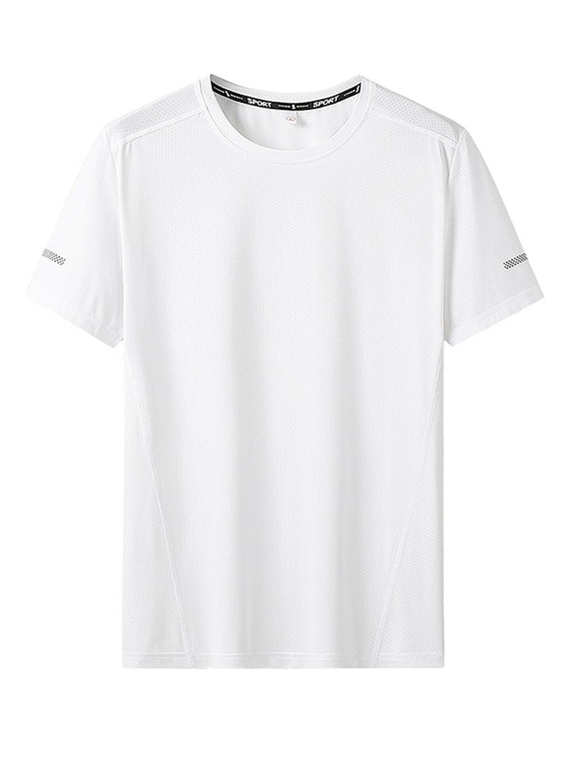PATELIS Men's White T-shirt Oversized   Quick-drying Ice Silk Men's T-shirt Round Neck Plus Size Short Sleeve 4XL 5XL 6XL 7XL - Image 4