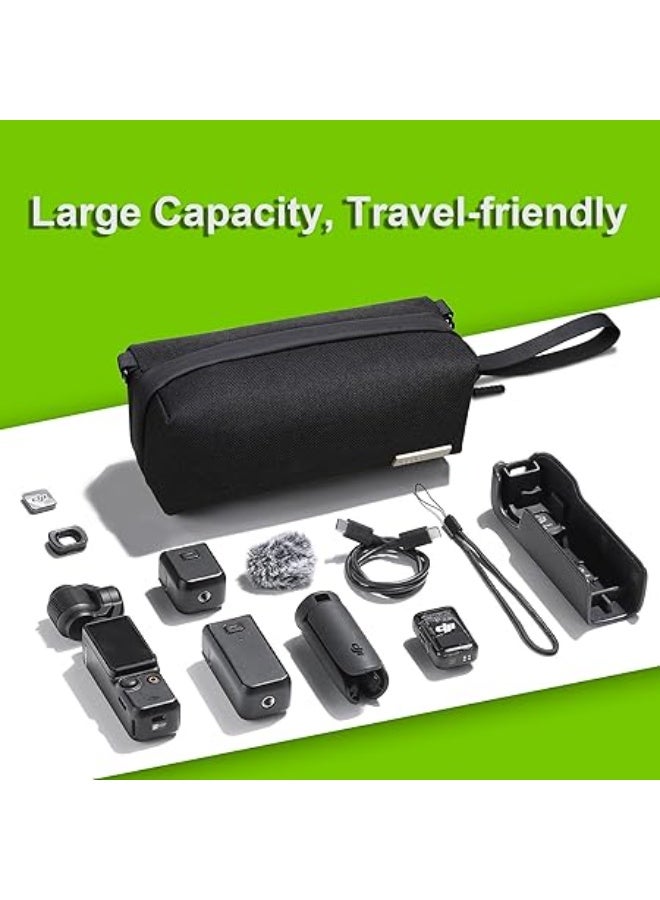 Lacdo Carrying Case for DJI Osmo Pocket 3, Carrying Bag for DJI Osmo Pocket 3 Creator Combo Accessories, Portable Travel Storage Bag Osmo Pocket 3 Case, All in One Carry Bag with Shoulder Strap - Image 4