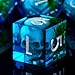 Froggod Moss Skull DND Dice Set 7Pcs Sharp Edge DD Dice with Gift Box for for Dungeons and Dragons Resin D and D Role Playing Dice D20 D12 D10 D8 D6 D4 Blue - Image 2