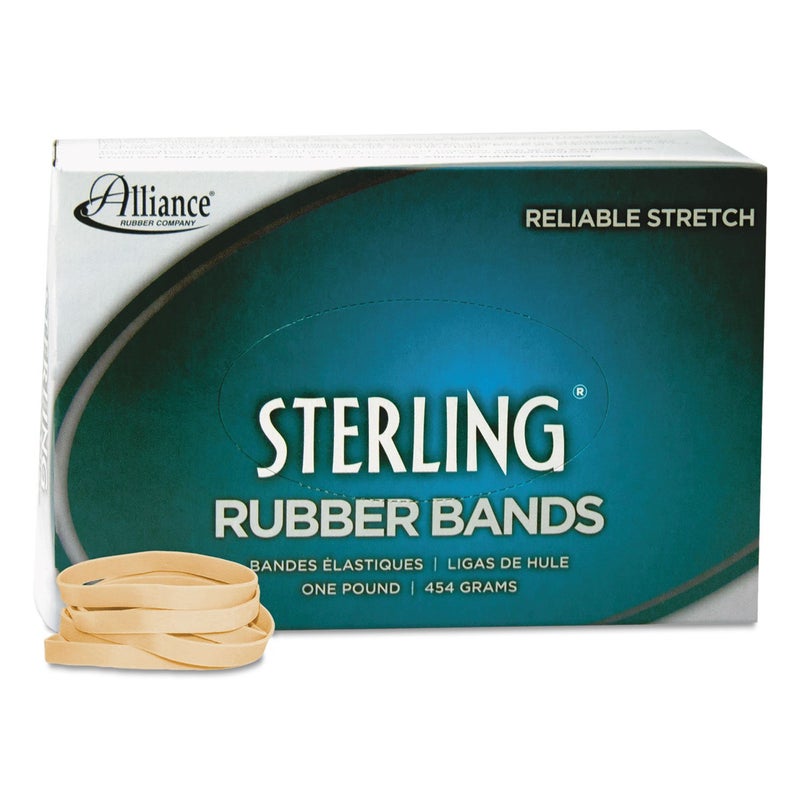 Alliance Rubber 24625 Sterling Rubber Bands Size #62, 1 lb Box Contains Approx. 600 Bands (2 1/2" x 1/4", Natural Crepe) , Beige - Image 3