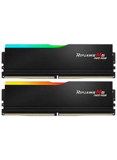 جي.سكيل مجموعة ذاكرة سطح المكتب DDR5 ثنائية القناة من سلسلة M5 Neo RGB من Ripjaws بسعة 32 جيجابايت (2x16 جيجابايت)، سرعة ذاكرة 6000 ميجابايت/ثانية، زمن انتقال CL36-48-48-96، AMD EXPO، جهد 1.25 فولت، أسود | F5-6000J3648D16GX2-RM5NRK  - Image 2
