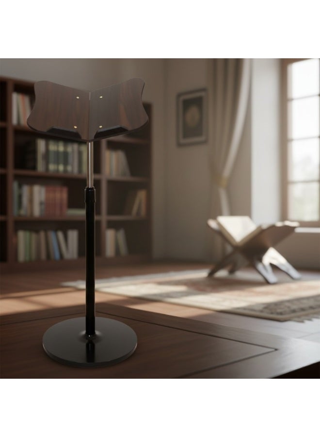 SUNDUS Quran stand Metal  with a wooden head and adjustable height. - Image 3